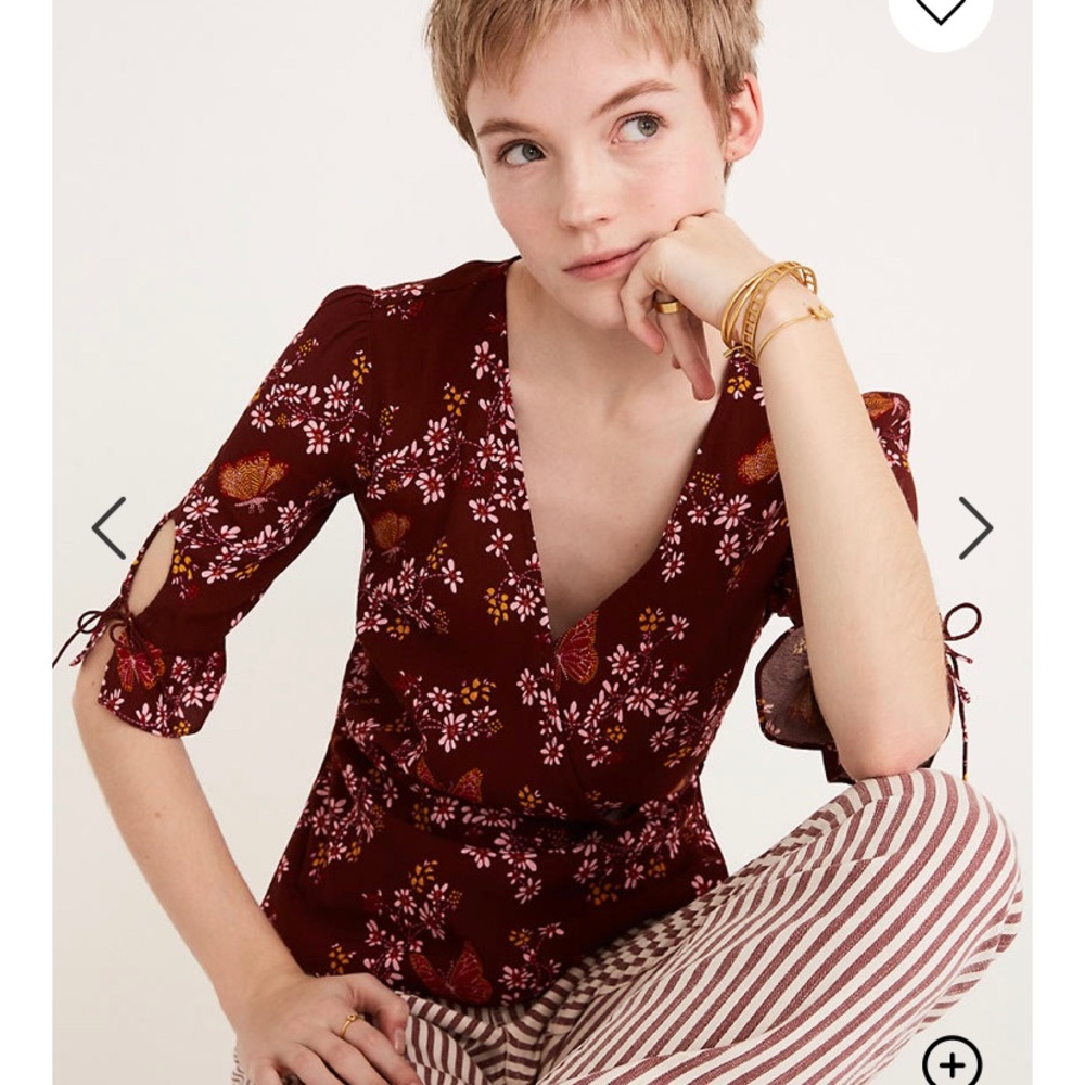 Madewell Tie-Sleeve Wrap Top-Butterfly Sanctuary